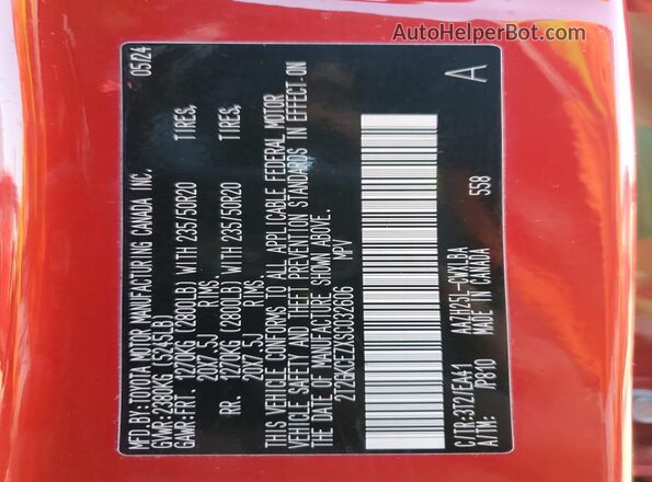 2T2GKCEZXSC032606 2025 LEXUS NX Red Widok wnętrza 360 stopni