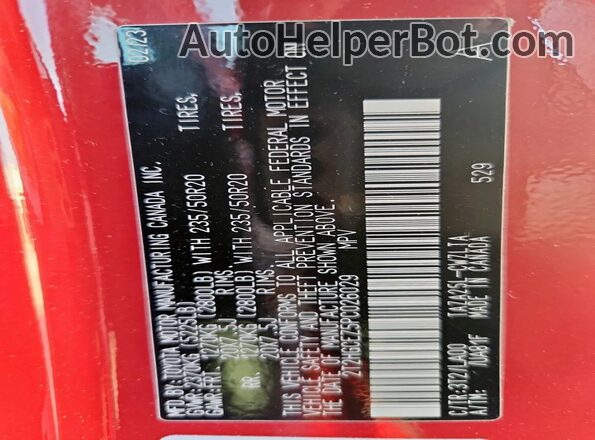 2T2HGCEZ5PC026029 2023 LEXUS NX Красный Вид наклейки с VIN-кодом