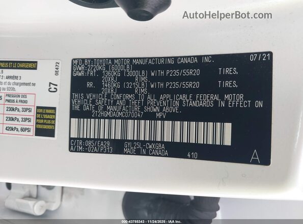 2T2HGMDA0MC070047 2021 LEXUS RX 450H White Engine compartment view