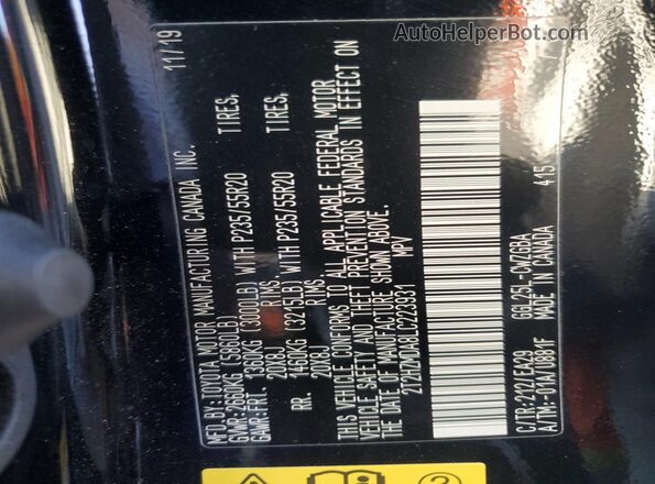 2T2HZMDA8LC223931 2020 LEXUS RX Black Engine compartment view