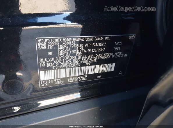 2T3H1RFV2PC237765 2023 TOYOTA LE Black ძრავის განყოფილების ხედი