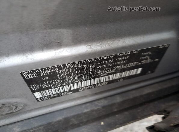 2T3P1RFV1PW354585 2023 TOYOTA LE Silver Widok naklejki z numerem VIN