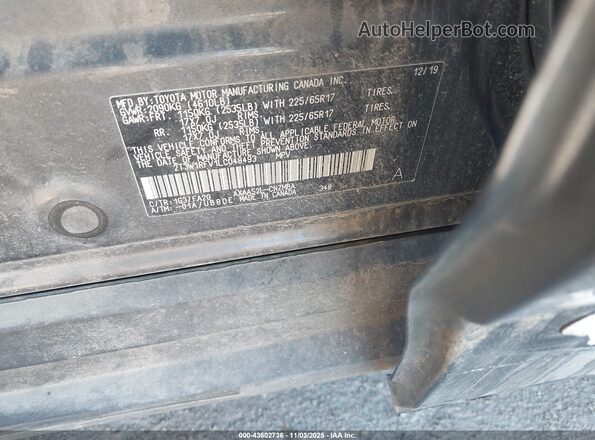 2T3W1RFV1LC048493 2020 TOYOTA LE Black Vista del compartimento del motor
