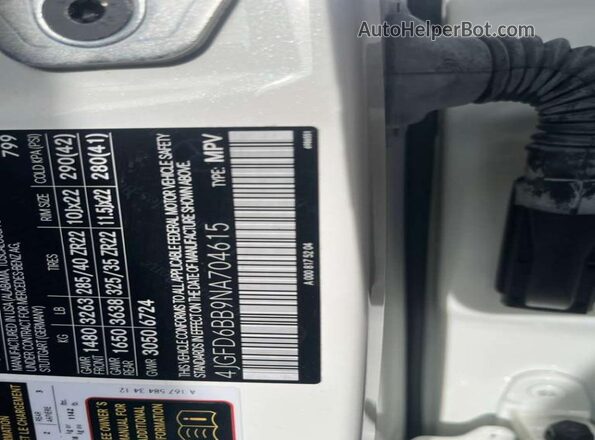 4JGFD6BB9NA704615 2022 MERCEDES-BENZ GLE White Widok wnętrza z tyłu
