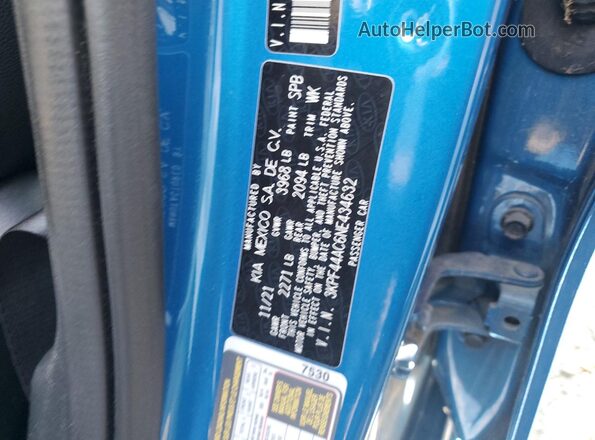 3KPF44AC6NE434632 2022 KIA FORTE Blue VIN sticker view