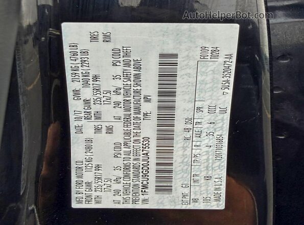 1FMCU9GD0JUA75530 2018 FORD ESCAPE Black Rear interior view