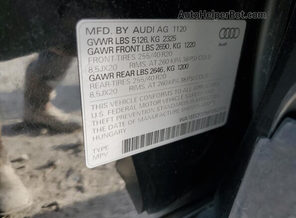WA1EECF37M1052374 2021 AUDI Q3 Black Widok wnętrza 360 stopni