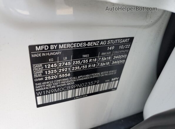 W1N9M0CB9PN023579 2023 MERCEDES-BENZ EQB White 