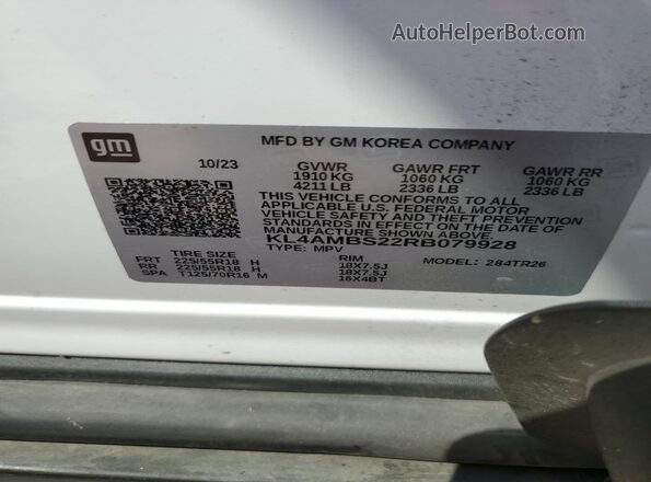 KL4AMBS22RB079928 2024 BUICK ENCORE White სალონის 360-გრადუსიანი ხედი