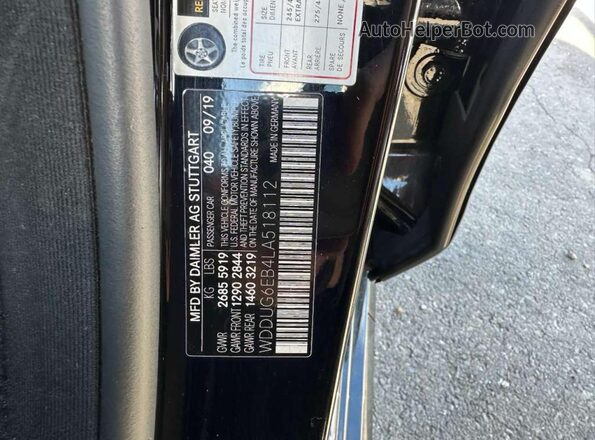 WDDUG6EB4LA518112 2020 MERCEDES-BENZ S Black Սալոնի հետևի տեսք