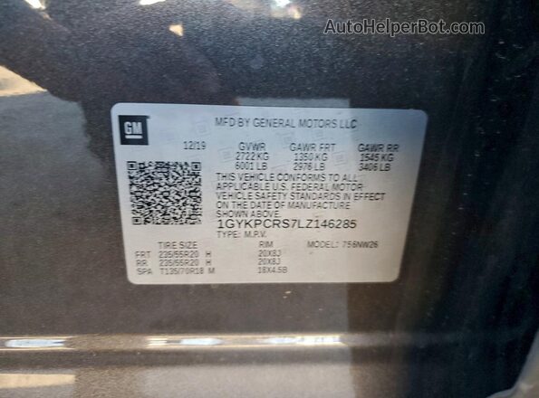 1GYKPCRS7LZ146285 2020 CADILLAC OTHER Red Vista interior de 360 grados
