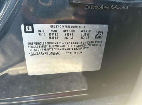 1G6KA5RX8GU166968 2016 CADILLAC CT6 Gray 