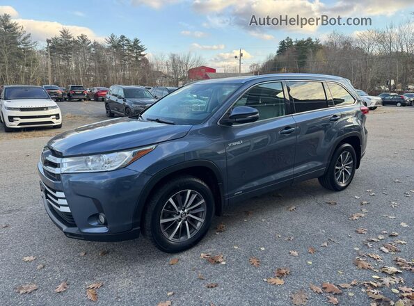 5TDJGRFH1JS037638 2018 TOYOTA HIGHLANDER HYBRID Blue Rear right