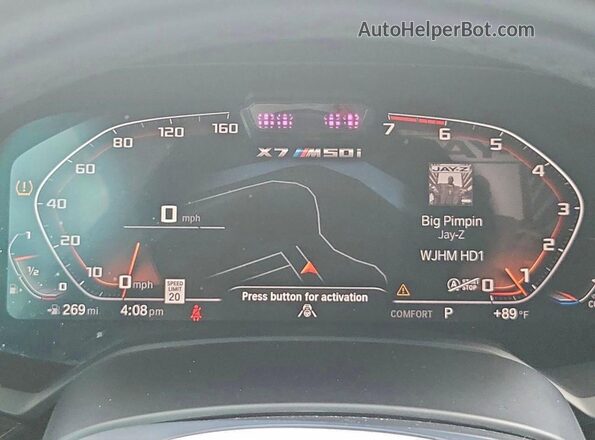 5UXCX6C00N9J07221 2022 BMW X7 Black ხელსაწყოთა პანელის ხედი