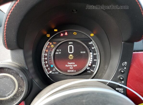 3C3CFFFH4HT594316 2017 FIAT 500 Красный Вид щитка приборов