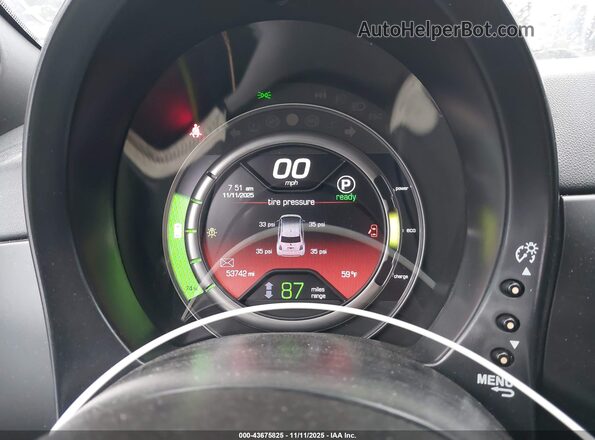 3C3CFFGE1GT129687 2016 FIAT 500E Black Vista interior de 360 grados