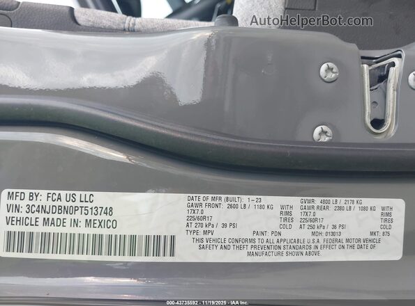 3C4NJDBN0PT513748 2023 JEEP COMPASS Gray Engine compartment view