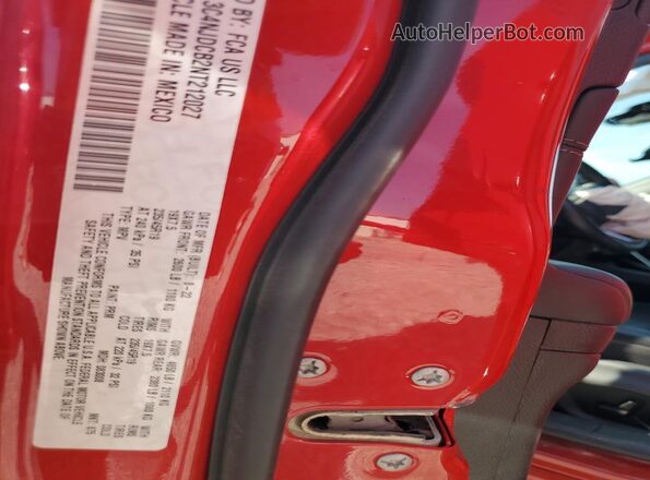 3C4NJDCB2NT212027 2022 JEEP COMPASS Red Widok naklejki z numerem VIN