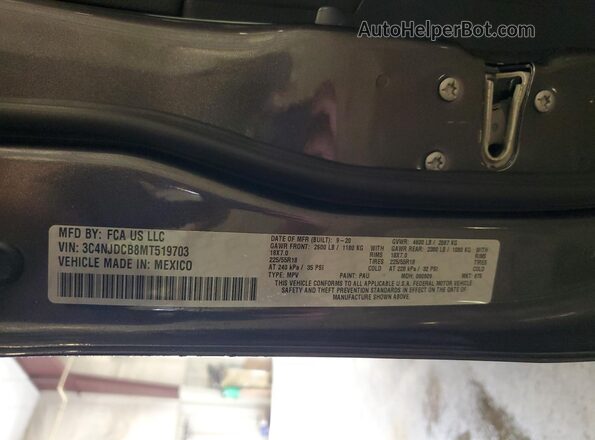 3C4NJDCB8MT519703 2021 JEEP COMPASS Серый Вид наклейки с VIN-кодом