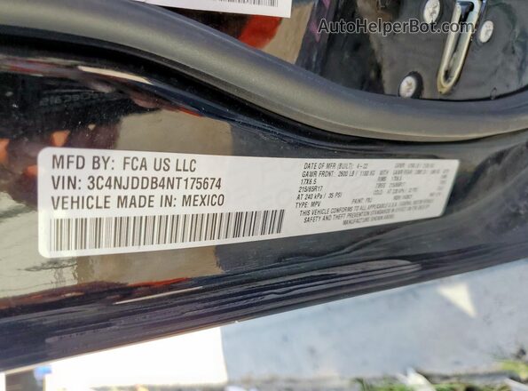 3C4NJDDB4NT175674 2022 JEEP COMPASS Black Widok naklejki z numerem VIN