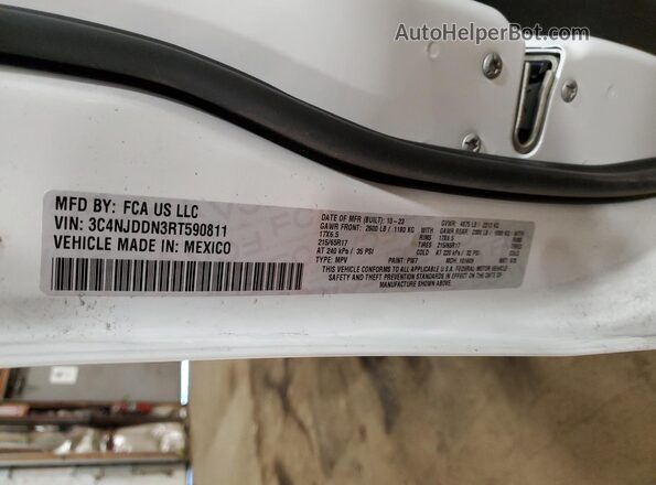 3C4NJDDN3RT590811 2024 JEEP COMPASS Белый Вид наклейки с VIN-кодом