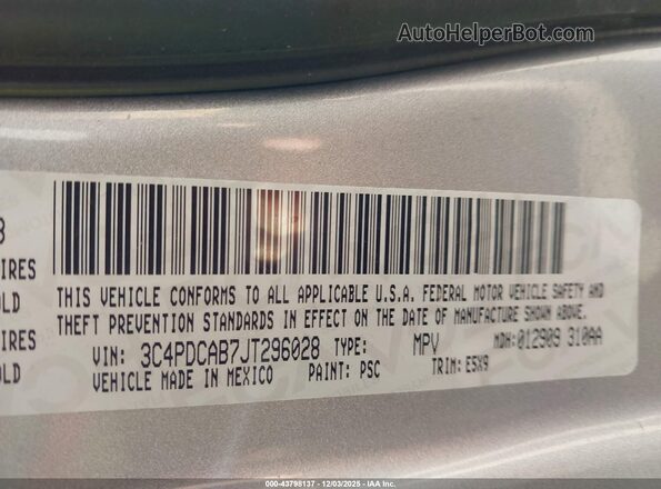 3C4PDCAB7JT296028 2018 DODGE JOURNEY Серебряный Вид подкапотного пространства