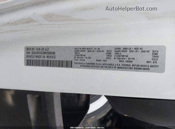 3C6LRVDG3ME508345 2021 RAM PROMASTER 2500 White Շարժիչի բաժամունքի տեսք