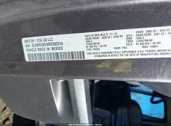 3C6MRVXGXME582314 2021 RAM PROMASTER 3500 Gray 