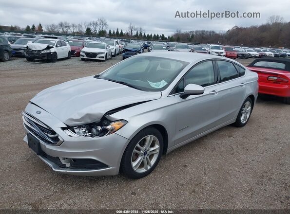 3FA6P0LU1JR221750 2018 FORD FUSION HYBRID Silver Front left