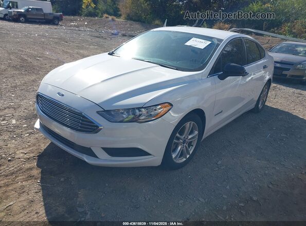 3FA6P0LU7JR158282 2018 FORD FUSION HYBRID White Vista tres cuartos delantera izquierda