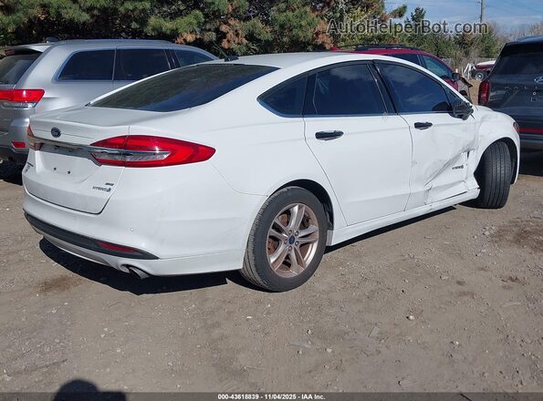 3FA6P0LU7JR158282 2018 FORD FUSION HYBRID White Trasero derecho