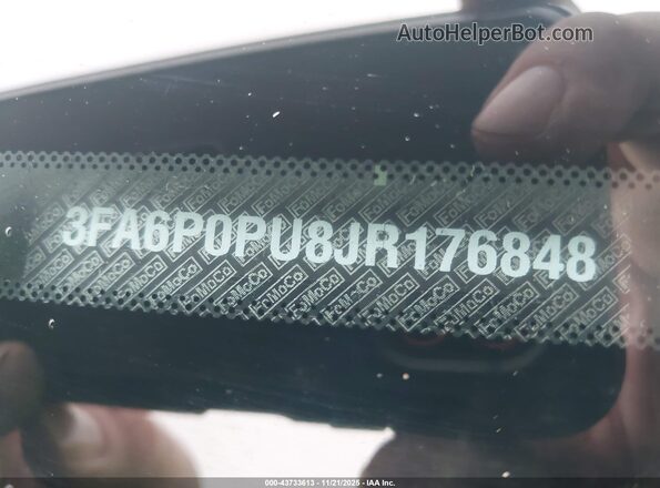 3FA6P0PU8JR176848 2018 FORD FUSION ENERGI Черный Вид подкапотного пространства