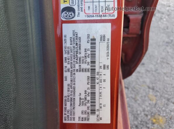 3FADP4BJ3JM136847 2018 FORD FIESTA Orange 