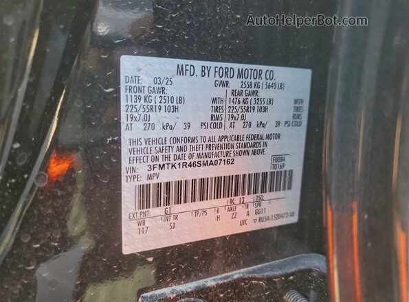 3FMTK1R46SMA07162 2025 FORD MUSTANG Black Widok naklejki z numerem VIN