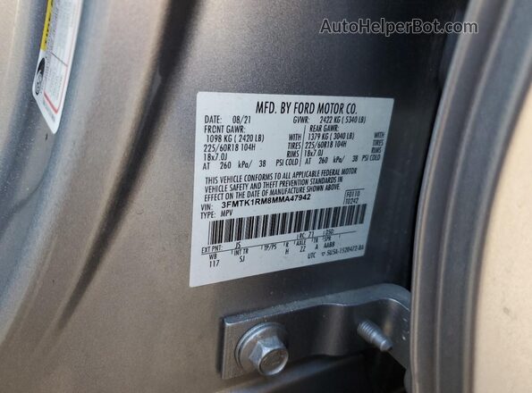 3FMTK1RM8MMA47942 2021 FORD MUSTANG Gray 