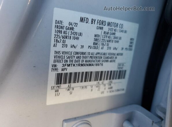 3FMTK1RMXNMA18976 2022 FORD MUSTANG Серый Панорамный вид салона 360°