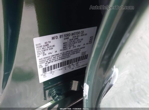 3FMTK1S57RMA07247 2024 FORD MUSTANG MACH-E Зеленый Вид подкапотного пространства