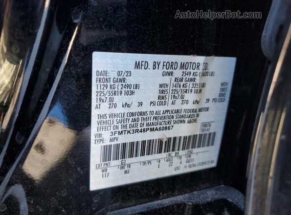 3FMTK3R48PMA60867 2023 FORD MUSTANG MACH-E PREMI Black Вид наклейки з VIN-кодом