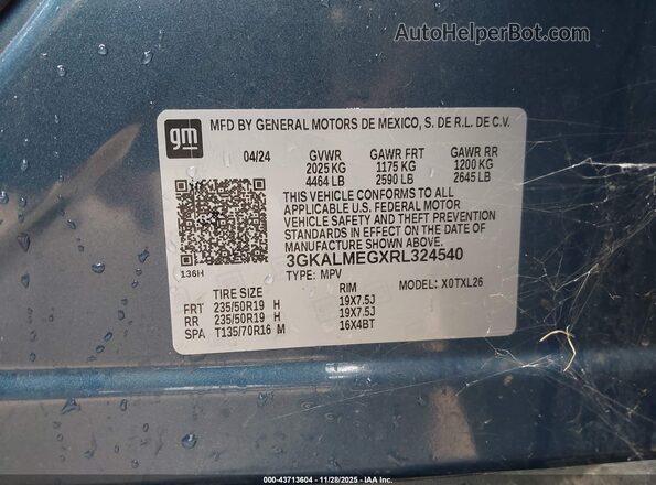 3GKALMEGXRL324540 2024 GMC TERRAIN Blue Engine compartment view
