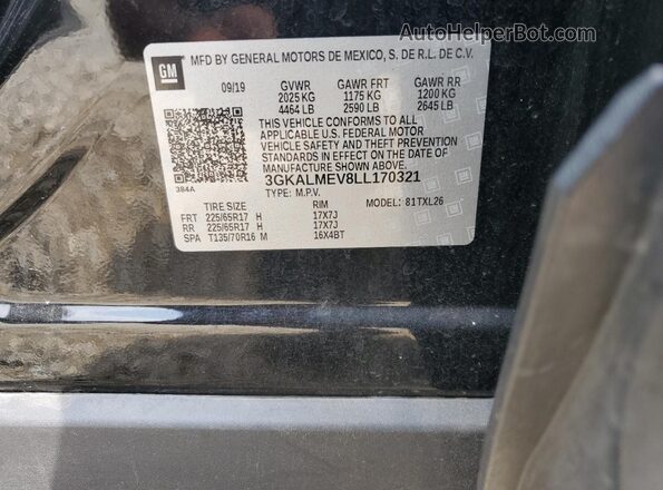 3GKALMEV8LL170321 2020 GMC TERRAIN Black სალონის 360-გრადუსიანი ხედი