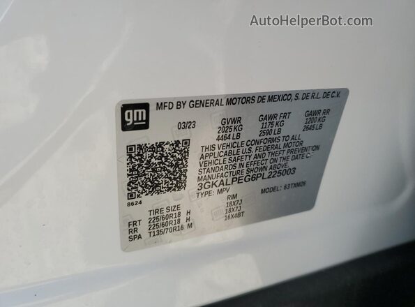 3GKALPEG6PL225003 2023 GMC TERRAIN White Вид підкапотного простору