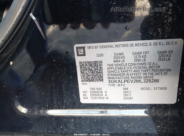 3GKALPEV2ML329286 2021 GMC TERRAIN Black Engine compartment view