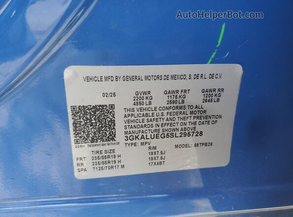 3GKALUEG5SL295728 2025 GMC TERRAIN Синий 