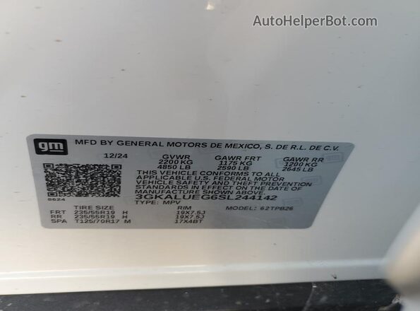 3GKALUEG6SL244142 2025 GMC TERRAIN White 