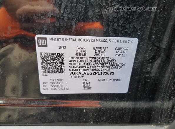 3GKALVEG2PL133083 2023 GMC TERRAIN Black VIN կոդի պիտակի տեսք