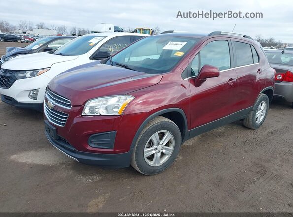 3GNCJPSB1GL258937 2016 CHEVROLET TRAX Maroon წინა მარცხენა ხედი სამი მეოთხედიდან