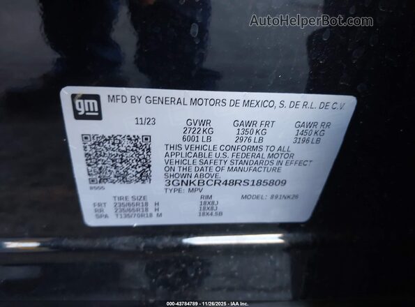3GNKBCR48RS185809 2024 CHEVROLET BLAZER Black Engine compartment view