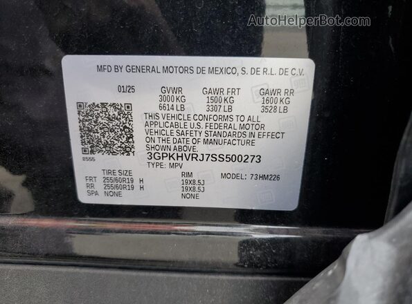 3GPKHVRJ7SS500273 2025 HONDA PROLOGUE Black VIN sticker view