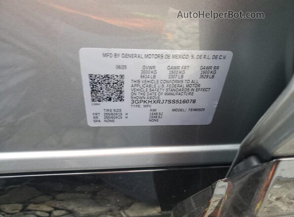 3GPKHXRJ7SS516078 2025 HONDA PROLOGUE Silver VIN կոդի պիտակի տեսք