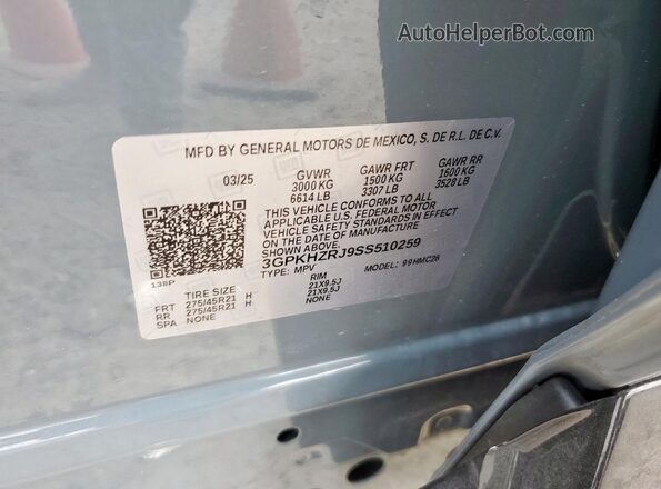 3GPKHZRJ9SS510259 2025 HONDA PROLOGUE Gray Vista interior trasera